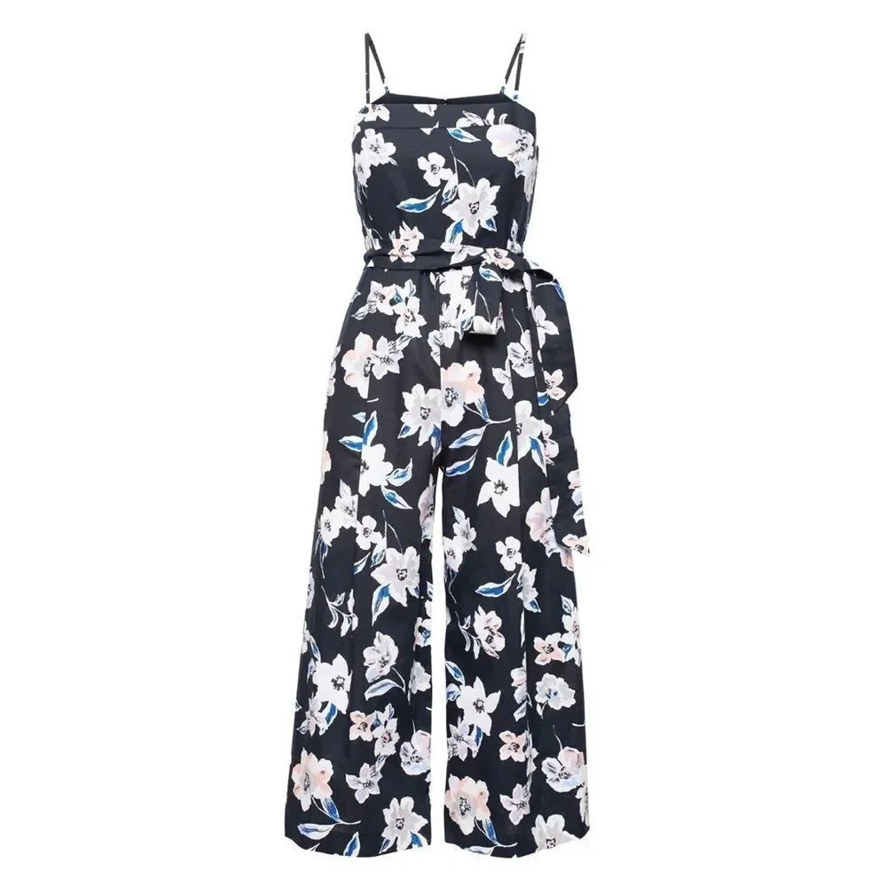 Banana‎ Republic Floral Linen Wide Leg Jumpsuit